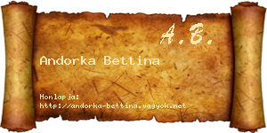Andorka Bettina névjegykártya
