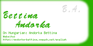 bettina andorka business card